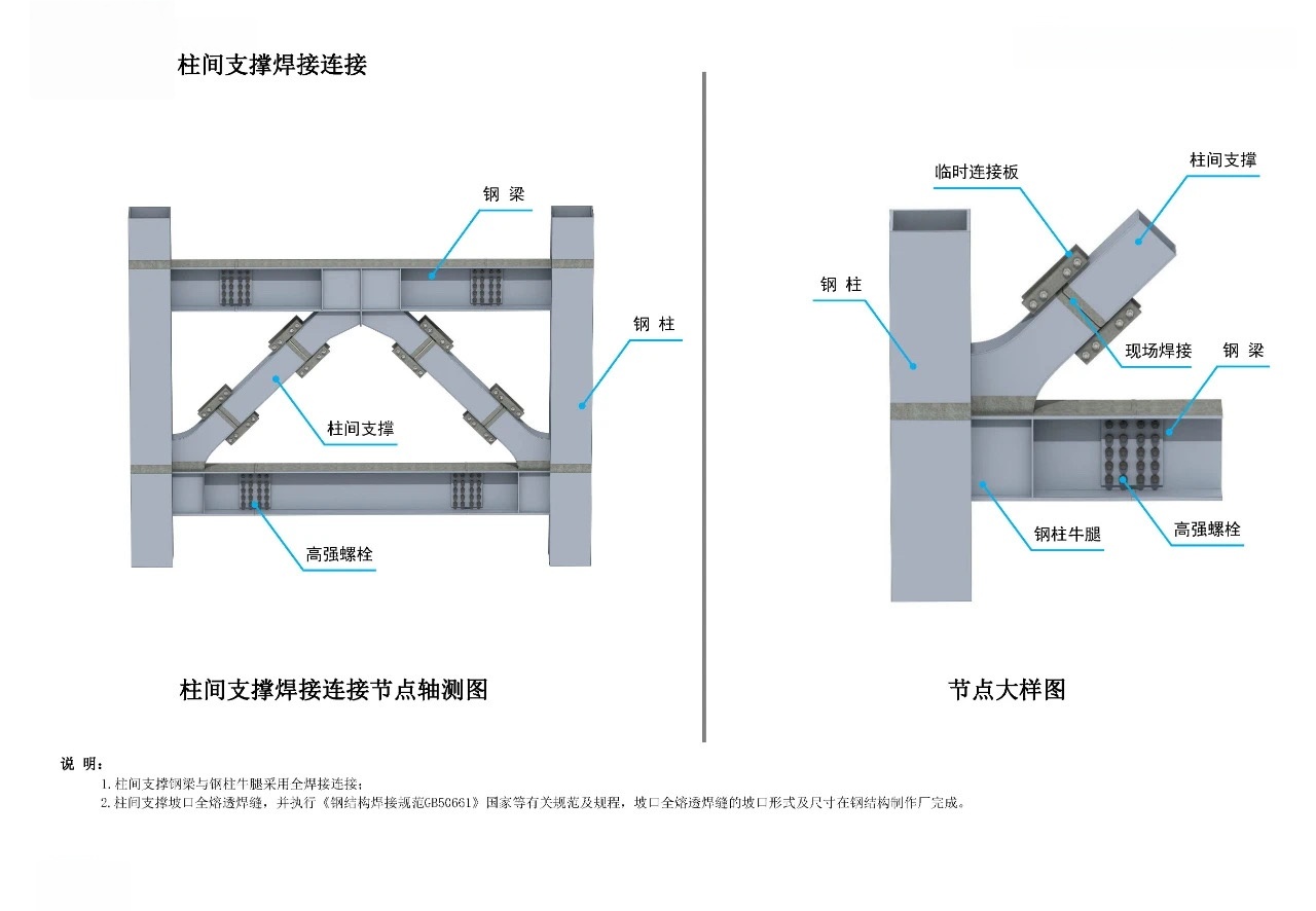 柱间支撑焊接连接