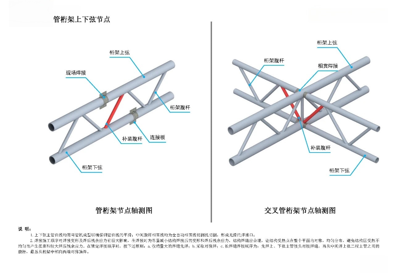 管桁架上下弦节点